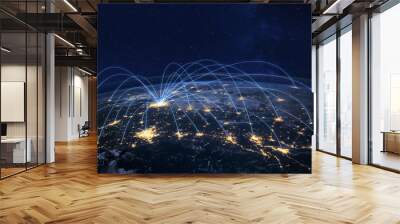 distribution and delivery concept, global business communication network, planet elements of the image furnished by NASA Wall mural