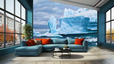 iceberg landscape nature of Antarctica, climate change concept background, melting ice due to global warming Wall mural