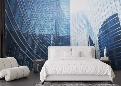 modern business corporate background, blue office buildings Wall mural