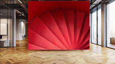 outdoor metal red spiral staircase Wall mural