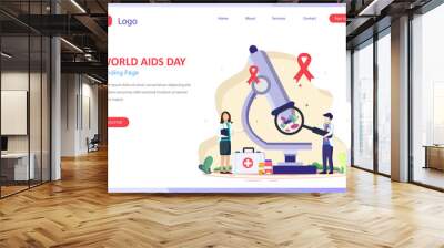 Modern flat design of World AIDS day illustration concept. Flat Style vector template suitable for Web Landing Page, Background. Wall mural