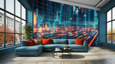 A private equity firm investing in a high-growth startup with disruptive technology and innovative business model  Wall mural