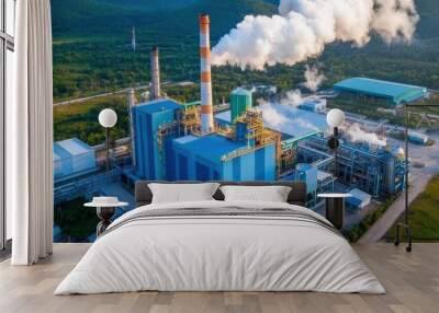 Industrial waste incineration plant with pollution control systems, environmental safety Wall mural