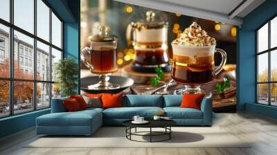 Irish coffee, cream topping, Wall mural