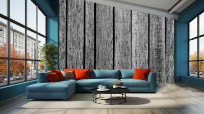 Natural pattern background with gray wood texture
 Wall mural