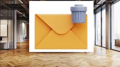 PNG 3D Delete Email icon isolated on a white background Wall mural