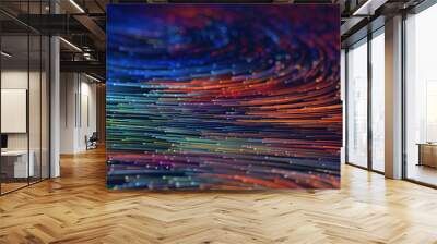 Abstract background colorful lines, communication technology concept Wall mural