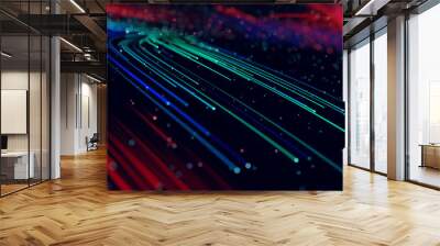 Abstract background colorful lines, communication technology concept Wall mural