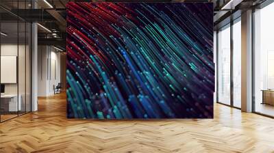 Abstract colorful technology lines big data flow Wall mural