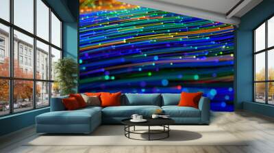 Abstract fiber optics background with lots light spots Wall mural