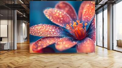 Illuminated beautiful flower blooming closeup Wall mural