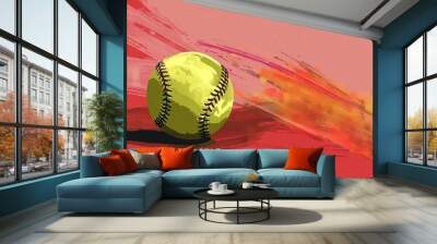 painting of a softball graphic Wall mural