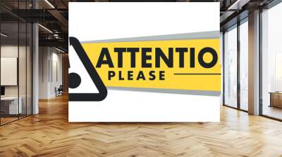 Attention please isolated icon, important announcement and exclamation mark Wall mural