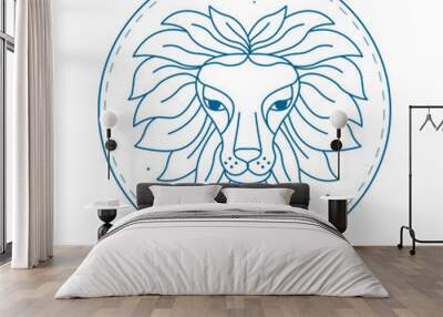 Leo Zodiac Sign Illustration vector Wall mural