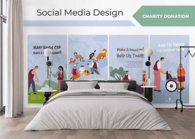 Social media stories set for charity donation Wall mural