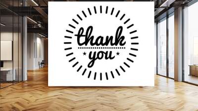 Thank you vintage label. Wall mural