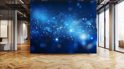 blue glow particle abstract bokeh background Wall mural