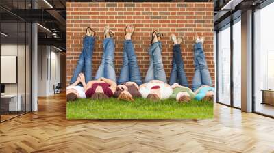 Group of College Girls With Legs on Wall Wall mural