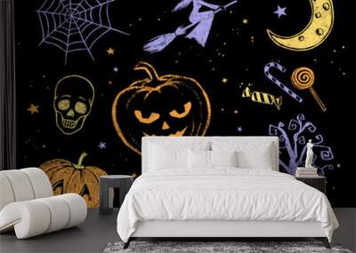 Halloween drawings. Wall mural