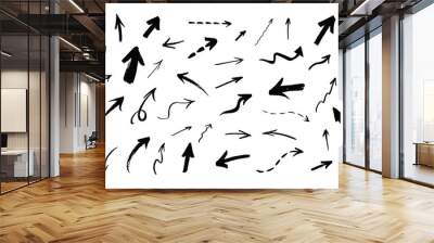 Vector set of hand drawn grunge arrows Wall mural