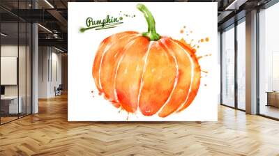 Watercolor pumpkin Wall mural