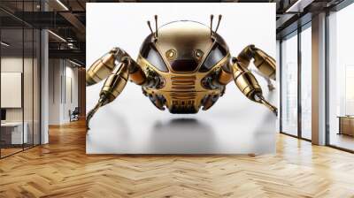 Little robot on white background Wall mural