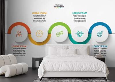 Business infographic design background template Wall mural