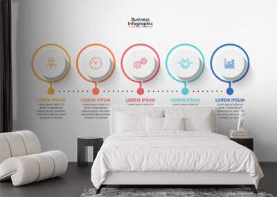 Business infographic timeline icons designed for abstract background template milestone element modern diagram process technology digital marketing data presentation chart Vector Wall mural