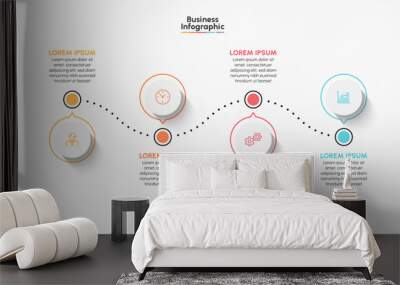 Business infographic timeline icons designed for abstract background template milestone element modern diagram process technology digital marketing data presentation chart Vector Wall mural