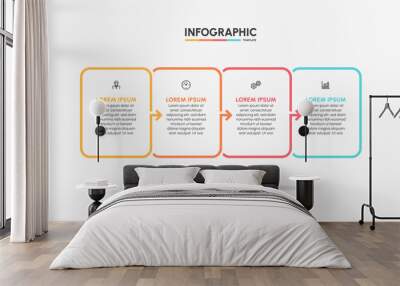 Business infographic timeline icons designed for abstract background template milestone element modern diagram process technology digital marketing data presentation chart Vector Wall mural