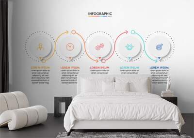 Business infographic timeline icons designed for abstract background template Wall mural