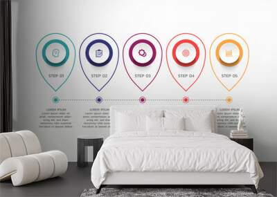 Presentation visualization business infographic template design Wall mural