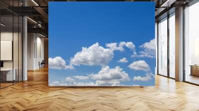 abstract white clouds on clear blue sky background in tropical climate  Wall mural