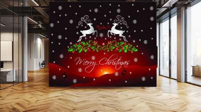 Merry Christmas vector text Calligraphic Lettering design card template. Creative typography for Holiday Greeting Gift Poster. Wall mural