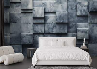 Arrangement of concrete tiles to create a semigloss surface Wall mural