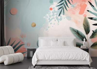 Beautiful pastel social media banner template Wall mural