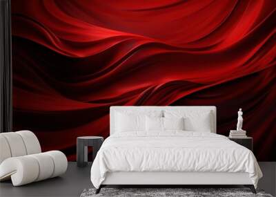 abstract red background with darker tones for depth and movement. Wall mural