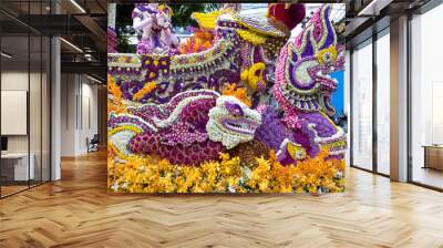 A flower Float in Chiang mai, Thailand Flower Festival 2020 Wall mural