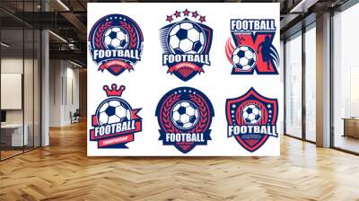 Illustration of modern football logo set Wall mural