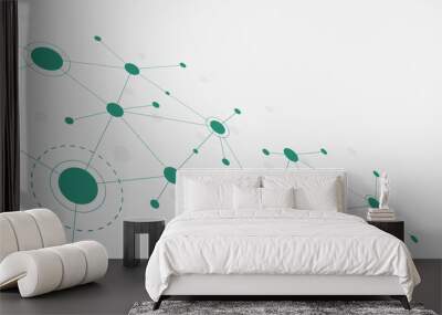 Abstract geometric connect lines and dots.Simple technology graphic background.Illustration Vector design Network and Connection concept. Wall mural