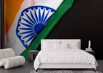 Indian republic day, flat lay top view, Indian flag Wall mural