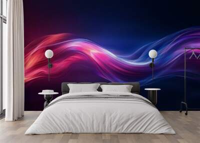 Long exposure light trails, abstract and vibrant, capturing the perpetual motion of light in darkness, a backdrop of dynamic speed, AI Generative Wall mural