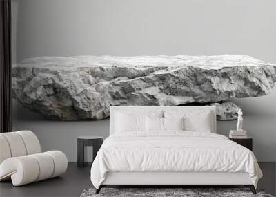 White stone slab podium, minimalist product display mock-up, 3d rendered, clean lines and elegant design for showcasing items, AI Generative Wall mural