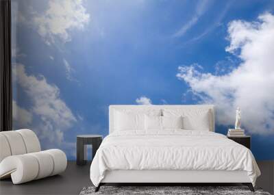 clouds in the blue sky background. Wall mural