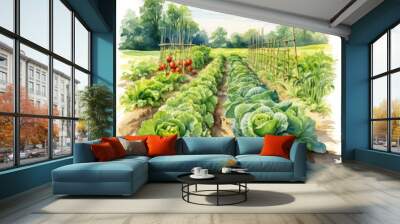 A Lush vegetable garden Wall mural