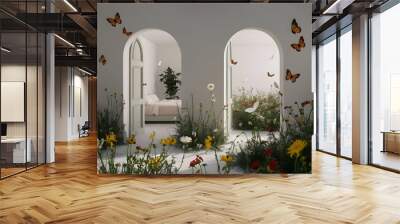 room with flowers Wall mural