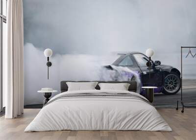 Motion Blur side view drift car Wall mural