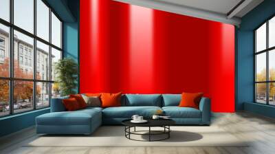 Red shiny metallic texture background Wall mural