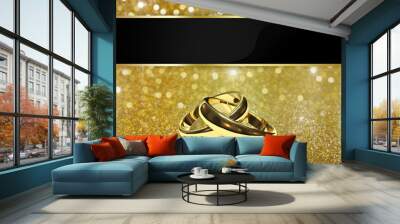 elegant glitter wedding rings Wall mural