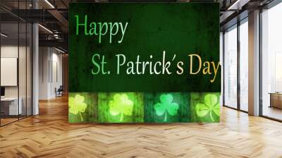 Grungy St. Patrick´s Day Shamrocks Wall mural